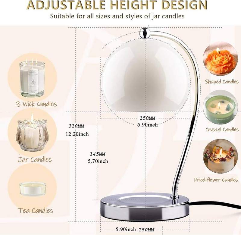 WARMCITY Wide Base Candle Warmer Lamp, White — photo 13 of 16