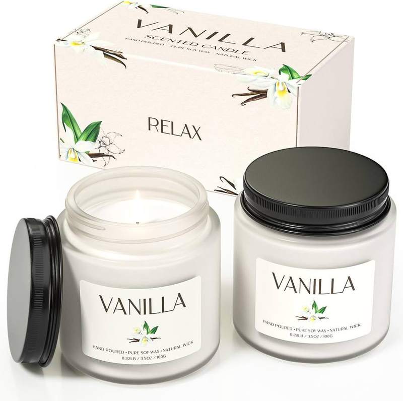 Waxcanpy Vanilla Candle Gift Set of 2 — jar scented candle