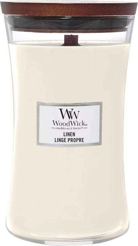WoodWick Linen Large Hourglass Candle — scented candle