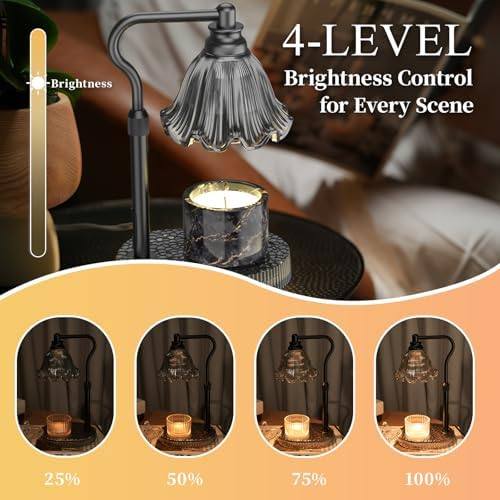 WYghyronic Flower Glass-Base 32 cm Candle Warmer Lamp — photo 4 of 13