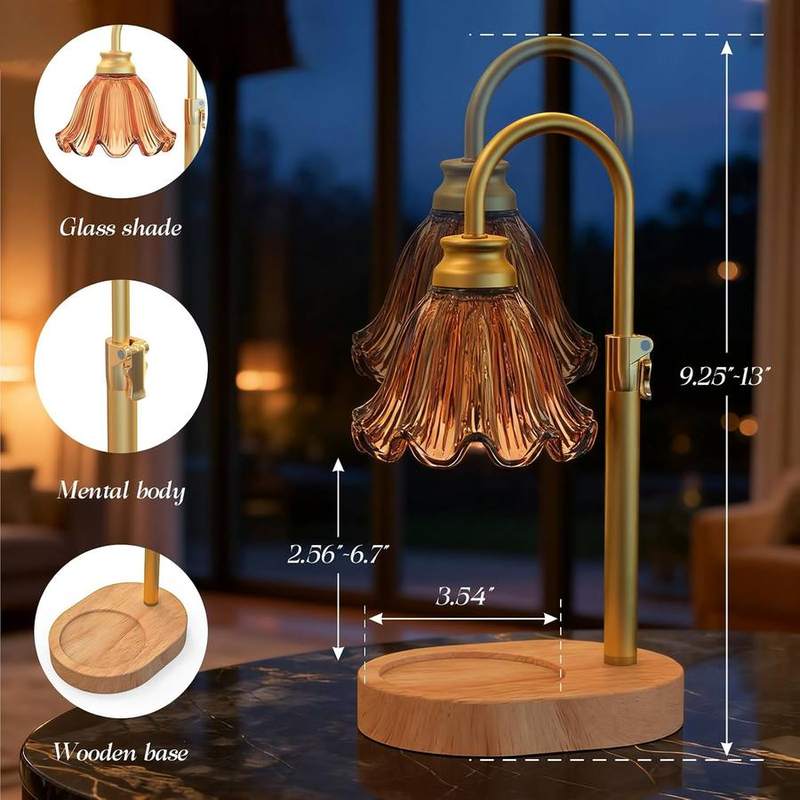 WYghyronic Flower Glass-Base 32 cm Timer Candle Warmer Lamp — photo 5 of 12