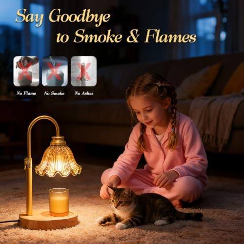 WYghyronic Flower Glass-Base 32 cm Timer Candle Warmer Lamp — photo 8 of 12