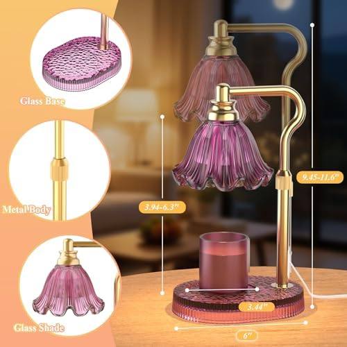 WYghyronic Flower Candle Warmer Lamp, Glass Base, 32 cm — photo 6 of 12
