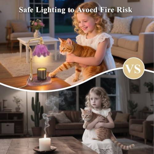 WYghyronic Flower Candle Warmer Lamp, Glass Base, 32 cm — photo 8 of 12