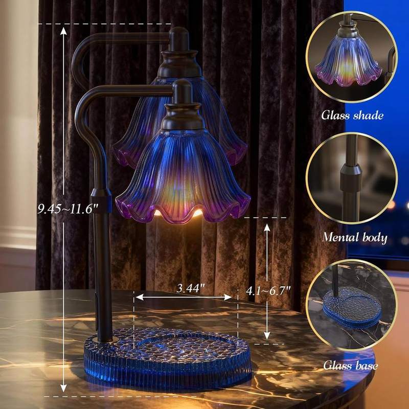 WYghyronic Flower Candle Warmer Lamp, Glass and Wood — photo 5 of 12