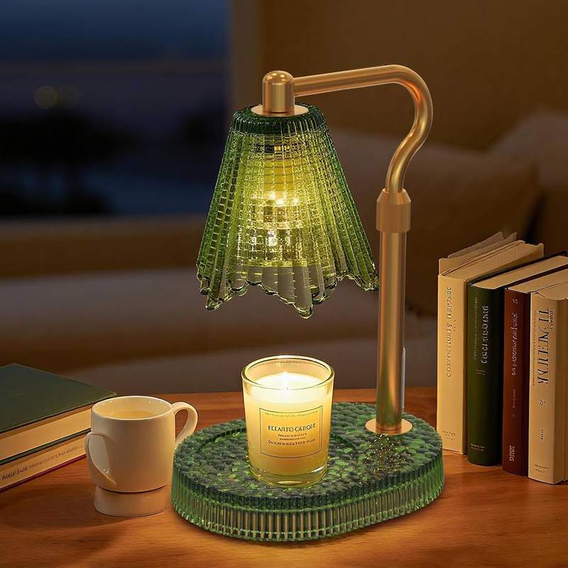 WYghyronic Matte Glass Candle Warmer Lamp, 32 cm, candle warmer lamp with a rounded glass shade