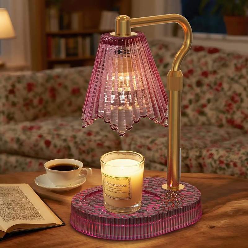 WYghyronic Polished Glass Candle Warmer Lamp, candle warmer lamp with a rounded glass shade