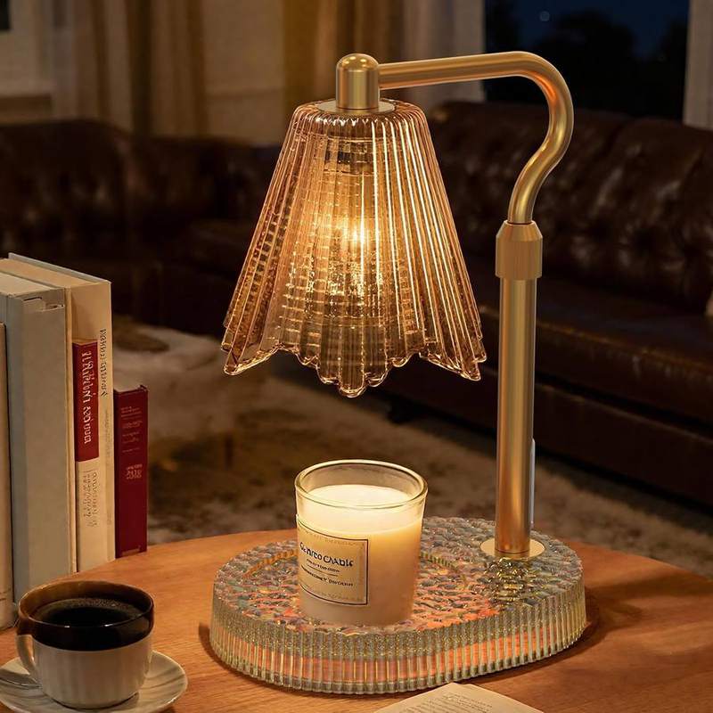 WYghyronic Glass-Base Candle Warmer Lamp, Matte Shade, candle warmer lamp with a glass lampshade