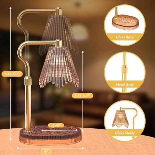 WYghyronic Glass-Base Candle Warmer Lamp, Matte Shade — photo 6 of 12