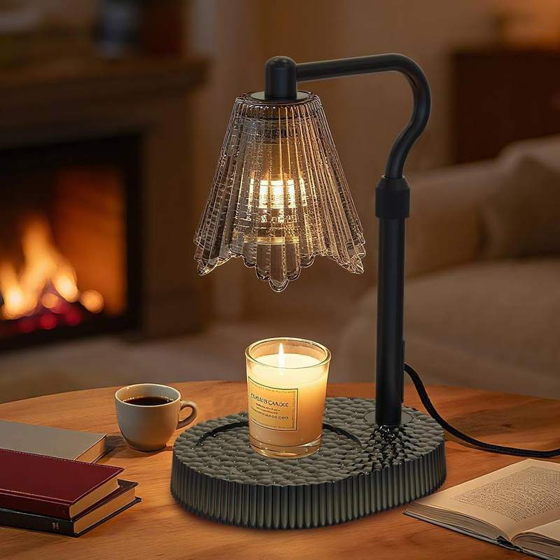 WYghyronic Glass-Base Candle Warmer Lamp, Polished Finish, candle warmer lamp with a glass lampshade