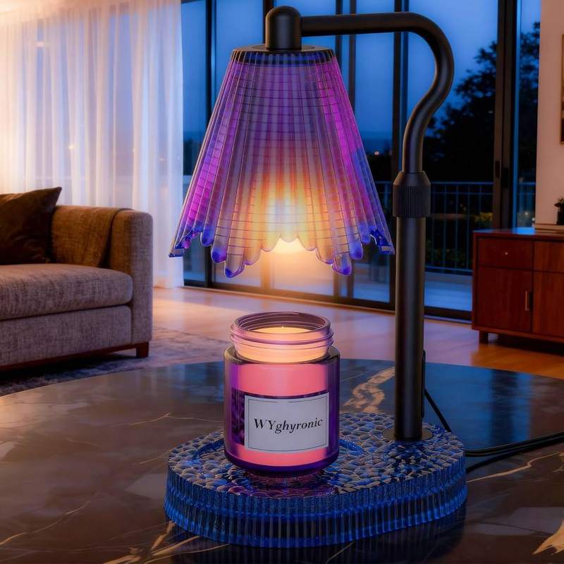 WYghyronic Glass Candle Warmer Lamp, Polished Shade, candle warmer lamp with a smooth glass shade
