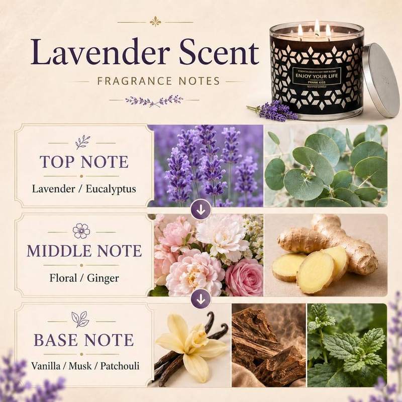 YINUO LIGHT Lavender 3-Wick Candle, 415 g — photo 5 of 16