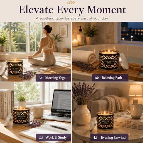 YINUO LIGHT Lavender 3-Wick Candle, 415 g — photo 10 of 16