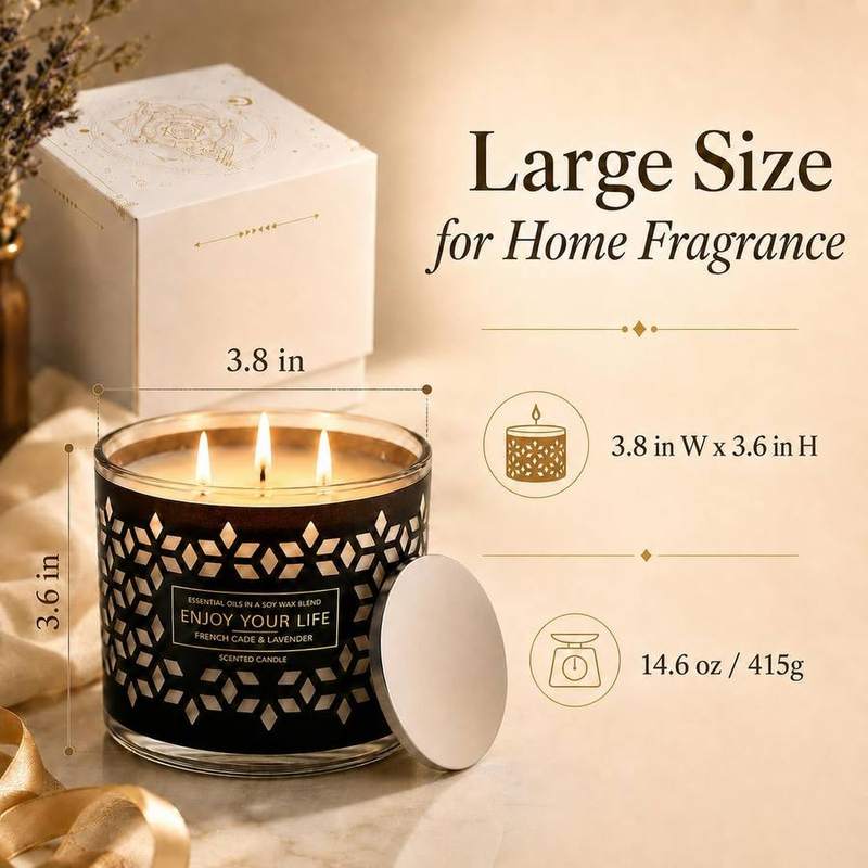 YINUO LIGHT Lavender 3-Wick Candle, 415 g — photo 13 of 16