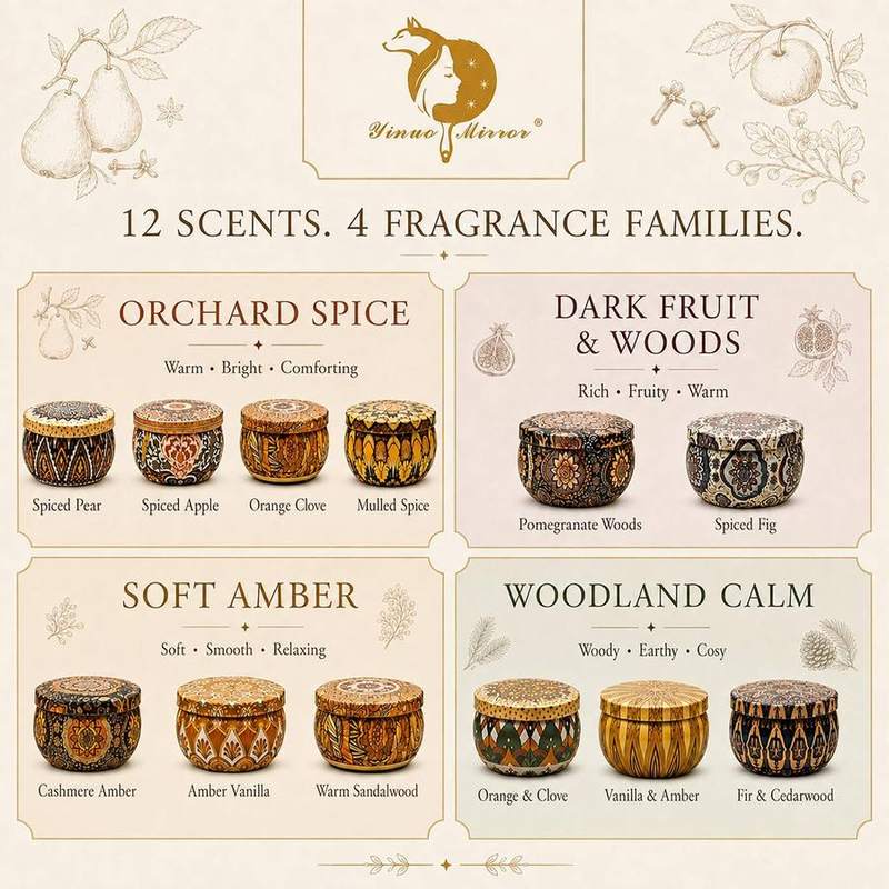 Yinuo Mirror Autumn & Winter Candle Gift Set of 12 — photo 3 of 16