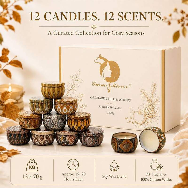 Yinuo Mirror Autumn & Winter Candle Gift Set of 12 — photo 5 of 16