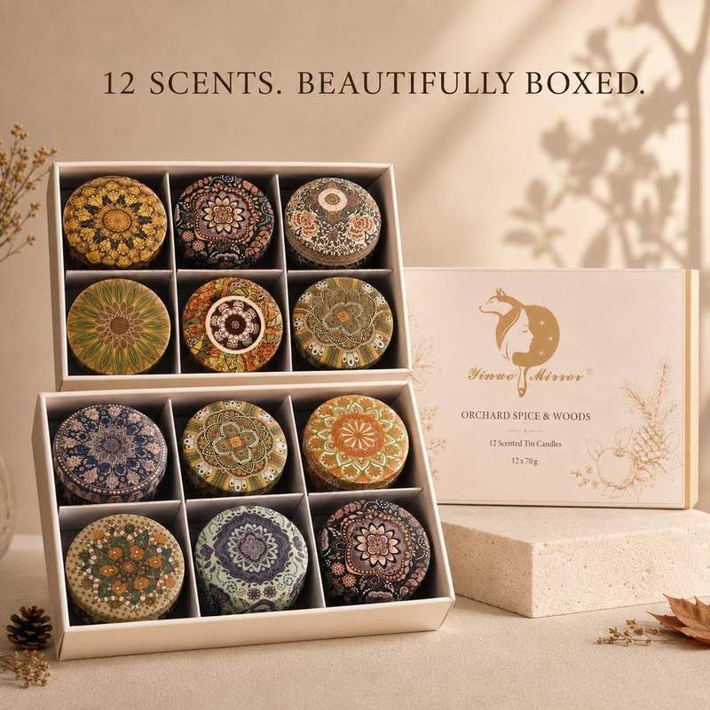 Yinuo Mirror Autumn & Winter Candle Gift Set of 12 — photo 9 of 16