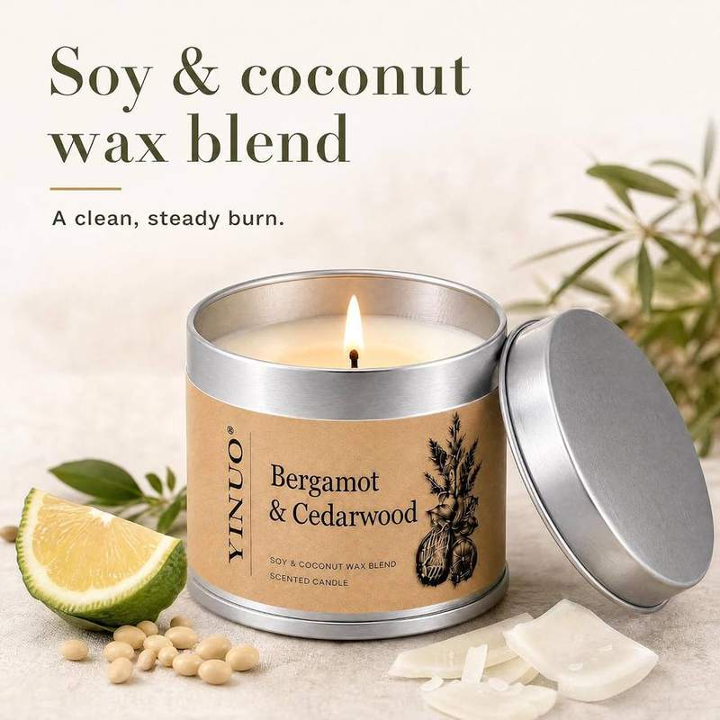 Yinuo Mirror Botanical Soy-Coconut Candle Gift Set of 3 — photo 7 of 16