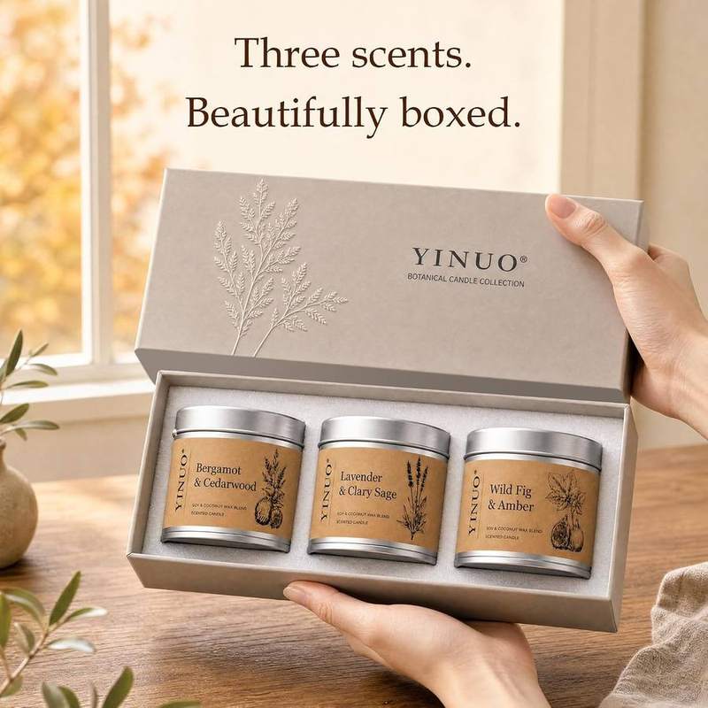 Yinuo Mirror Botanical Soy-Coconut Candle Gift Set of 3 — photo 13 of 16