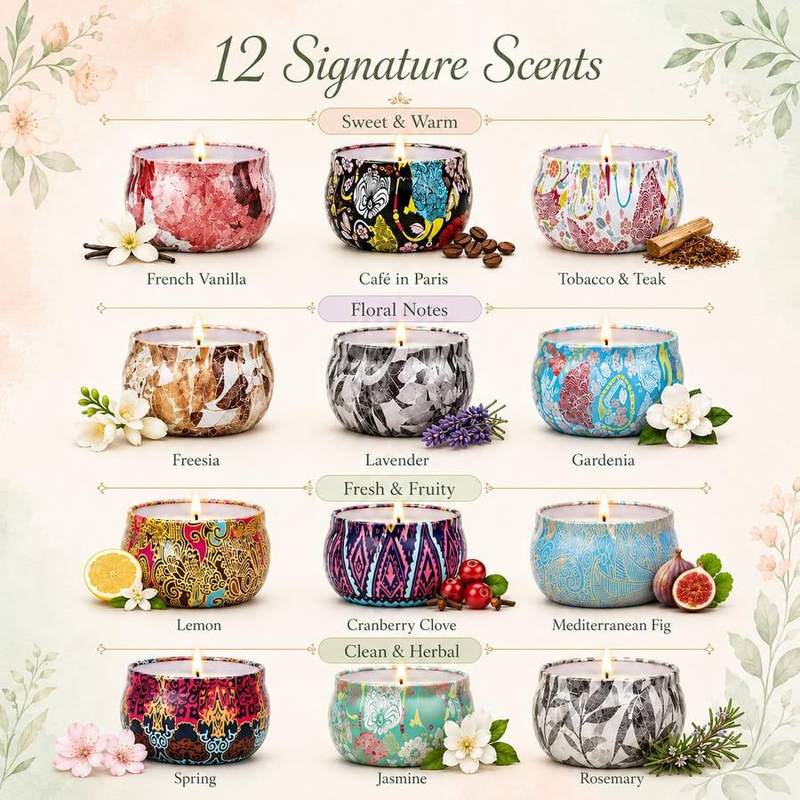 Yinuo Mirror Scented Candle Gift Set of 12 — photo 3 of 18