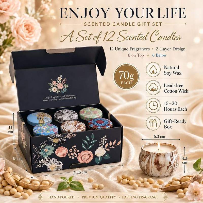 Yinuo Mirror Scented Candle Gift Set of 12 — photo 5 of 18