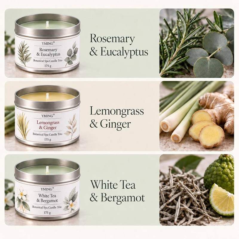 YMing Bergamot, Eucalyptus and Rosemary Scented Candle Gift Set of 3 — photo 5 of 18