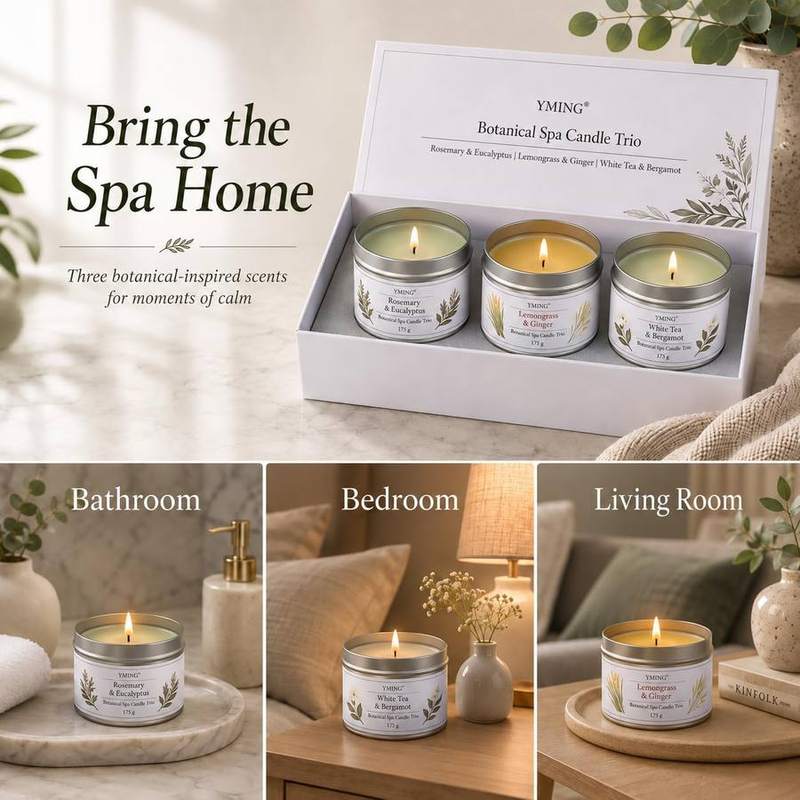 YMing Bergamot, Eucalyptus and Rosemary Scented Candle Gift Set of 3 — photo 7 of 18