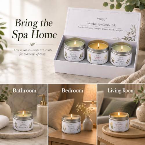 YMing Bergamot, Eucalyptus and Rosemary Scented Candle Gift Set of 3 — photo 8 of 18