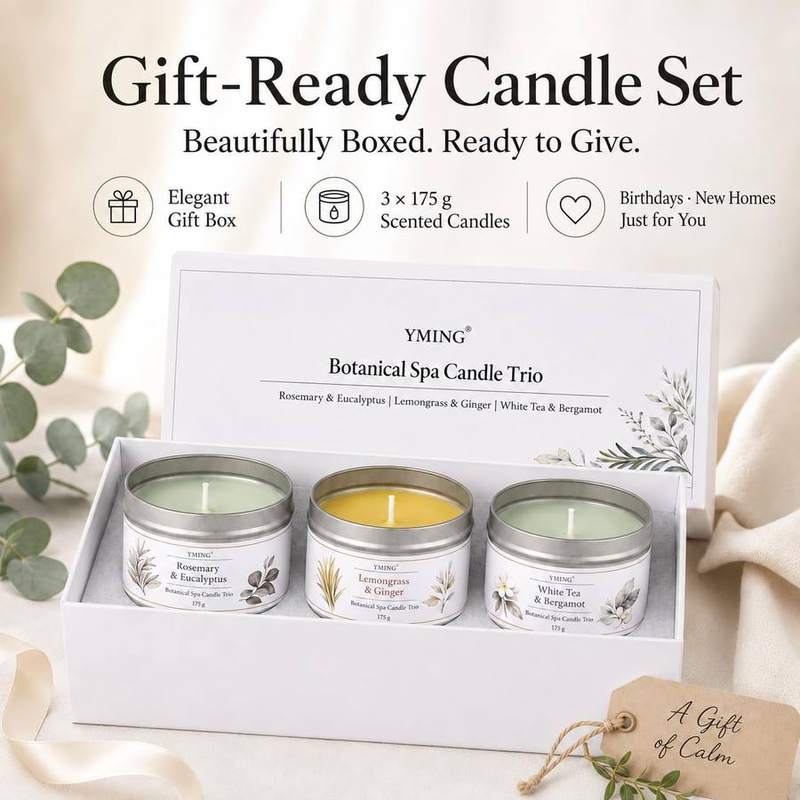 YMing Bergamot, Eucalyptus and Rosemary Scented Candle Gift Set of 3 — photo 15 of 18