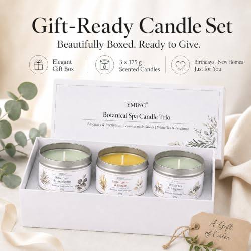 YMing Bergamot, Eucalyptus and Rosemary Scented Candle Gift Set of 3 — photo 16 of 18