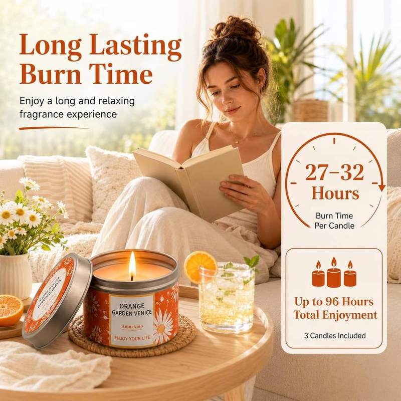YMing Lavender, Orange Blossom & Rose Teakwood Candle Gift Set of 3 — photo 7 of 18