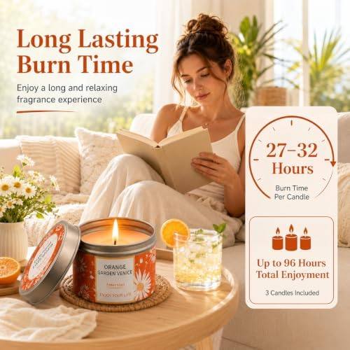 YMing Lavender, Orange Blossom & Rose Teakwood Candle Gift Set of 3 — photo 8 of 18