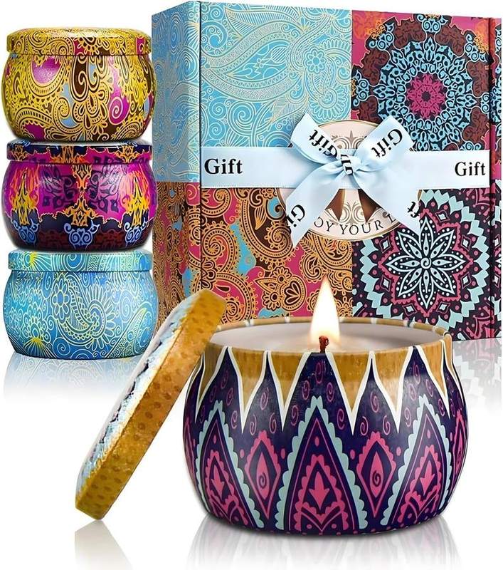 YMing Lavender, Fig, Spring and Lemon Candle Gift Set of 4 — tin scented candle