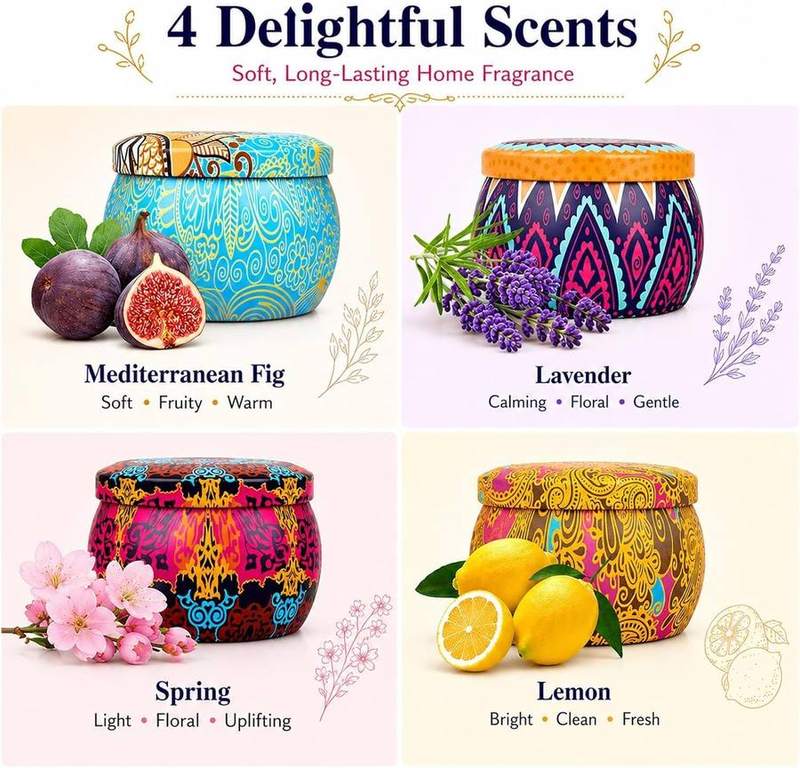 YMing Lavender, Fig, Spring and Lemon Candle Gift Set of 4 — photo 3 of 18