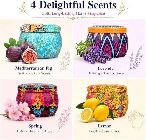 YMing Lavender, Fig, Spring and Lemon Candle Gift Set of 4 — photo 4 of 18